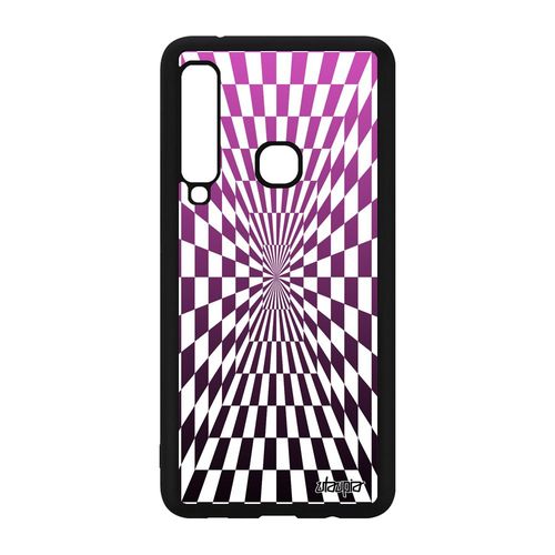 Coque Illusion D'optique Pour Galaxy A9 2018 En Silicone Carreaux Rose Telephone Carre Geometrique Graphique Magique Housse Samsung