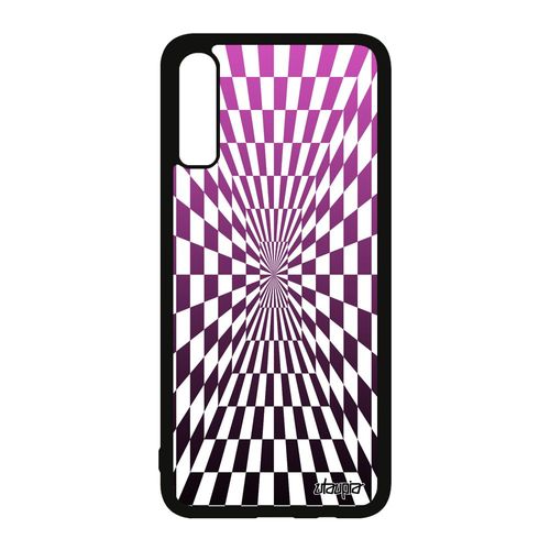 Coque Samsung Galaxy A70 Silicone Illusion D'optique Sm-A7050 Cover Dégradé Carre Mobile Rose Magique Portable Graphique Alu Effet