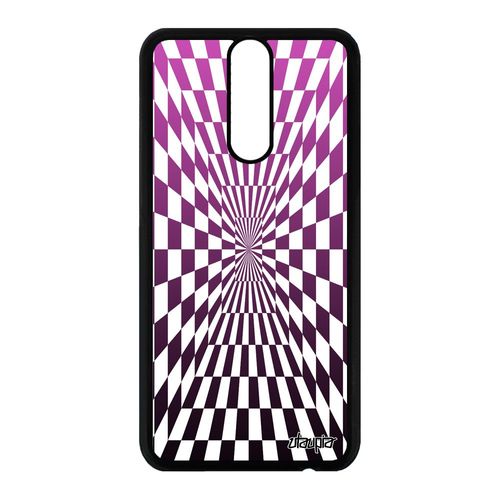 Coque En Silicone Illusion D'optique Pour Huawei Mate 10 Lite Carreaux Rose De Protection Dégradé Magique Effet Carre Graphique Case