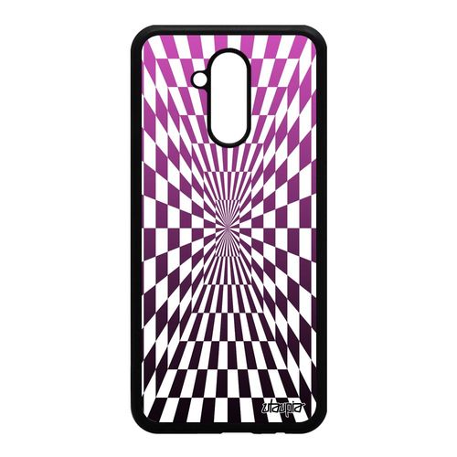 Coque Huawei Mate 20 Lite Silicone Illusion D'optique Portable Magique Carre Carreaux Dégradé Geometrique Bumper Rose Graphique Etui