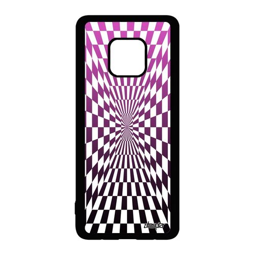 Coque Huawei Mate 20 Pro Silicone Illusion D'optique Carre Magique 4g Pas Cher Carreaux Geometrique Rose Graphique Antichoc Dégradé