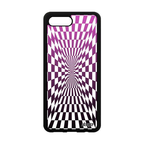 Coque Illusion D'optique Pour Honor 10 Silicone Magique Geometrique Carreaux Smartphone Motif Telephone Col-L29 Effet Carre Rose De