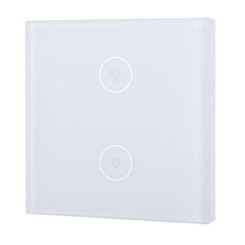10A 2 Gang Smart Wall Switch Wifi Touch Panel App Voice Control avec fonction de synchronisation