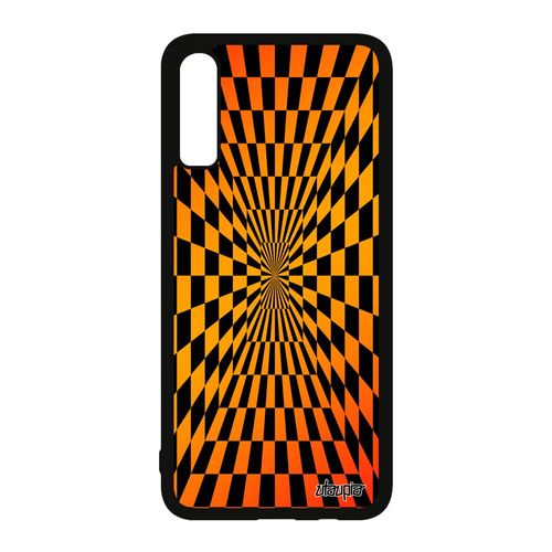 Coque Antichoc Pour Samsung Galaxy A70 Silicone Illusion D'optique Dégradé Case Effet Personnalisé Dessin Orange Magie Alu Carre