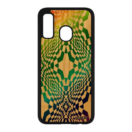 Coque Silicone Pour Samsung Galaxy A40 Bois Illusion D'optique Smartphone De Protection Sm-A405f Graphique Losage Multicolore Vert
