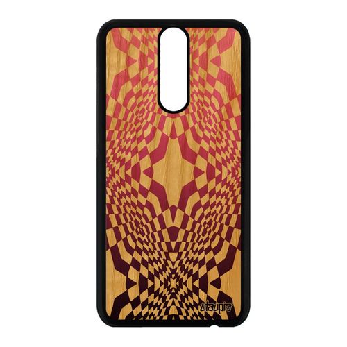 Coque Silicone Huawei Mate 10 Lite Bois Illusion D'optique Dégradé Magique Antichoc Effet Etoile Smartphone Portable Telephone Rose