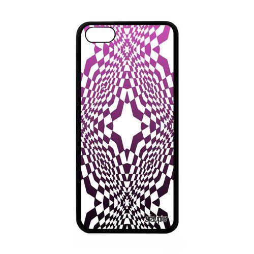 Coque Silicone Telephone Iphone 5c Illusion D'optique Graphique Losage Rose Aluminium Personnalisé Antichoc Dégradé Etoile Gel Apple