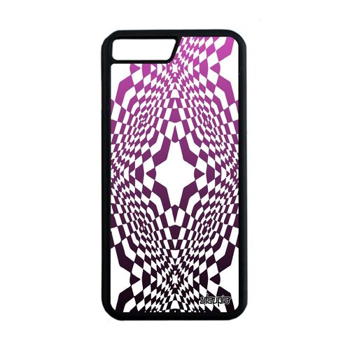 Coque Iphone 8 Plus Silicone Illusion D'optique Geometrique Rose Housse Magique Bumper Antichoc Losage Effet 4g Graphique De