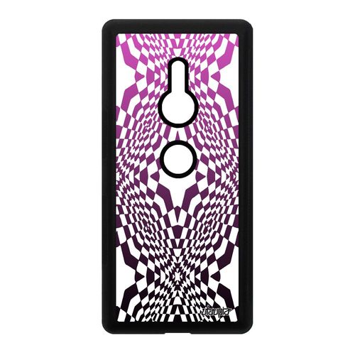 Coque Silicone Sony Xperia Xz2 Illusion D'optique Smartphone Graphique Housse Etoile Rose Case Dessin Losage Effet Geometrique De