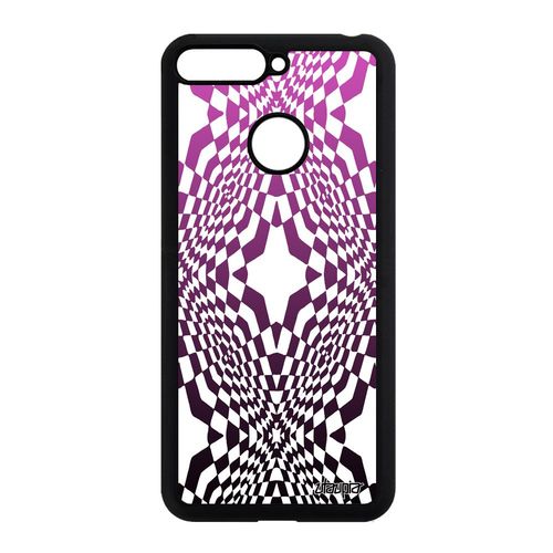 Coque Pour Honor 7a Silicone Illusion D'optique Effet Geometrique Dégradé Graphique Etoile Housse Magique Losage Rose Etui Unique De