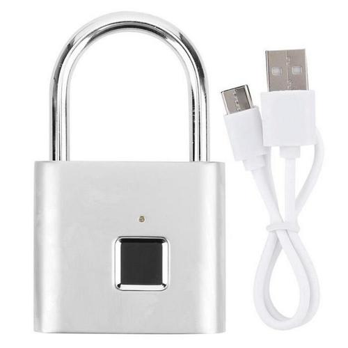 Usb Smart Lock Usb Rechargeable Smart Fingerprint Padlock Security Led Cabinet Lock