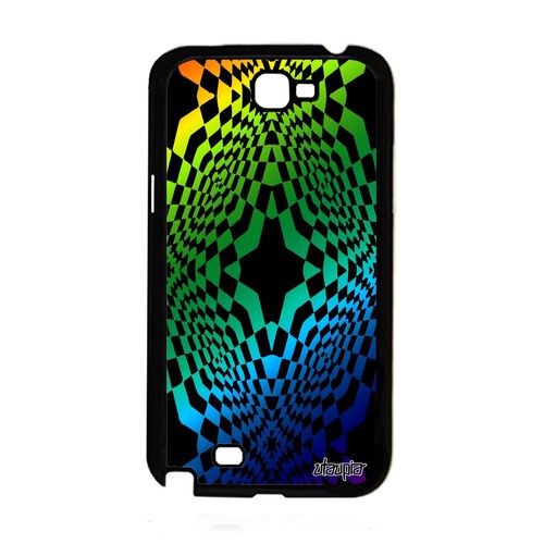 Coque Illusion D'optique Samsung Galaxy Note 2 Silicone Solide Mobile Mirage Losage Art Visuel Vert Arc En Ciel Design Case Effet De