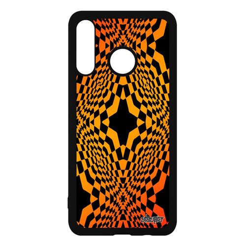 Coque Huawei P30 Lite Silicone Illusion D'optique Geometrique Case Original Housse Orange Moderne Losage Etoile Personnalisé Effet