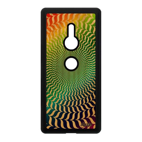 Coque En Bois Telephone Pour Sony Xperia Xz2 Silicone Illusion D'optique Spirale Gay Pride Vert Etui Effet Smartphone Multicolore De