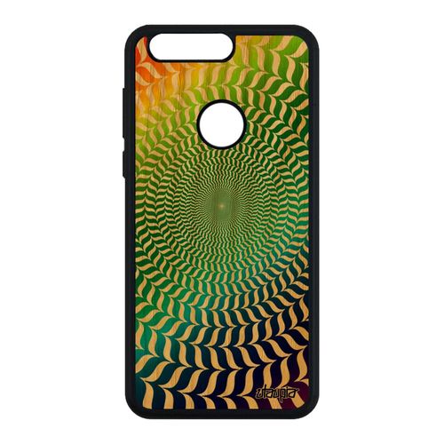 Coque Pour Honor 8 Bois Silicone Illusion D'optique Gay Pride 4g Effet Rond Cover Spirale Case Graphique Vert Etui Telephone Tpu De