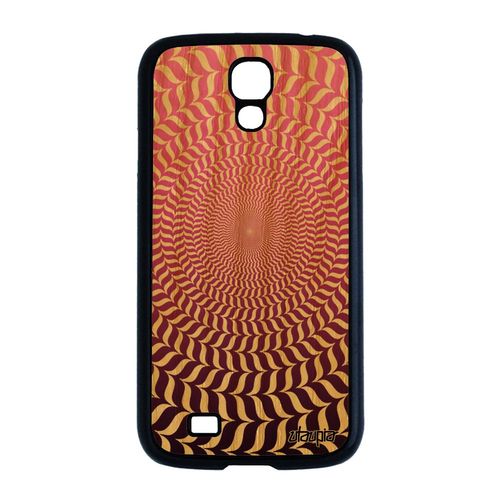 Coque Pour Galaxy S4 Bois Silicone Illusion D'optique Spirale Antichoc Rose Dégradé Geometrique Cercle Motif Art Visuel Rond Samsung
