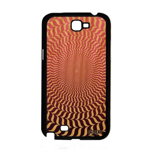 Coque Galaxy Note 2 En Bois Silicone Illusion D'optique Housse Case Dégradé Smartphone Pas Cher Rose Geometrique Rond Cercle Samsung