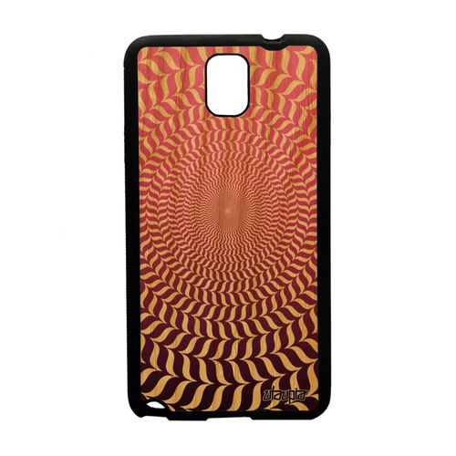 Coque Bois Illusion D'optique Samsung Galaxy Note 3 Silicone Rigide Rond Spirale Housse Geometrique Magique Cercle Effet Rose Etui