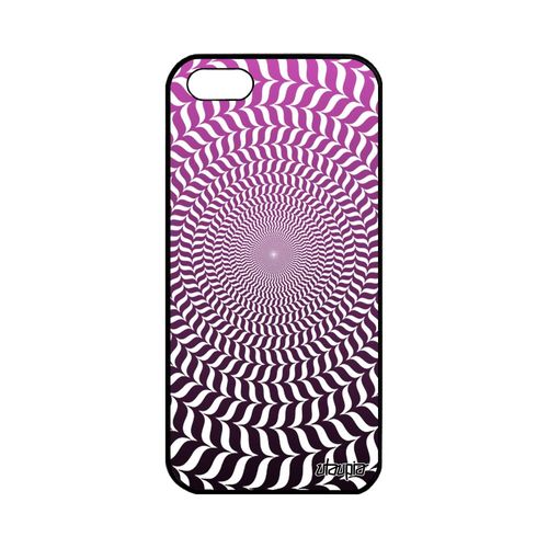 Coque Illusion D'optique Antichoc Iphone 5 5s Se Silicone Graphique Spirale Smartphone Magique Souple Effet Cercle Rose Bumper Apple