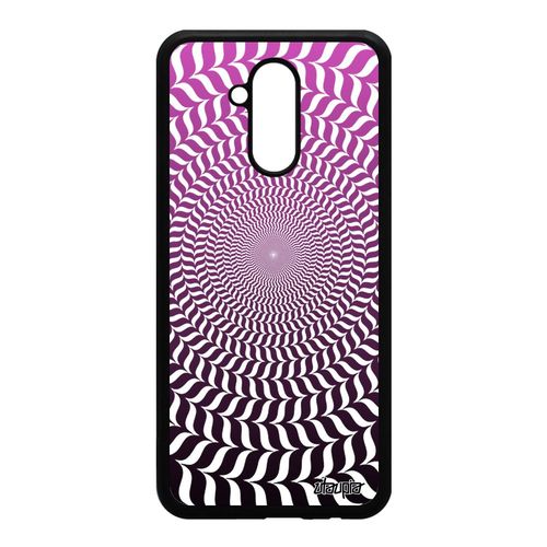 Coque Illusion D'optique Pour Huawei Mate 20 Lite Silicone Rond Rose Motif Telephone Antichoc Personnalisé Spirale Graphique Magique