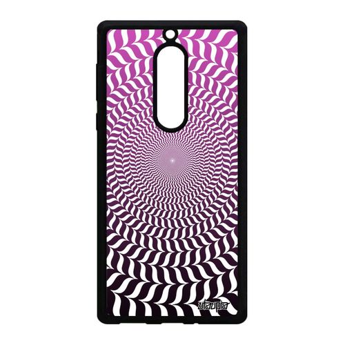 Coque Pour Nokia 5 En Silicone Illusion D'optique Telephone Rigide Dégradé Solide Graphique Rose Motif Magique Spirale De Protection