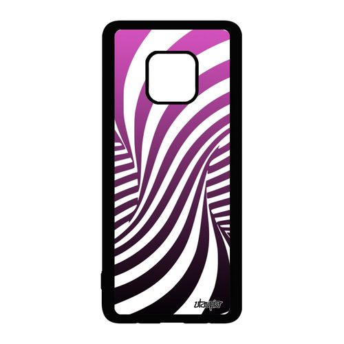 Coque Huawei Mate 20 Pro Silicone Illusion D'optique Tornade Rose Original Graphique Dégradé Housse Case Magique Personnalisé 3d De