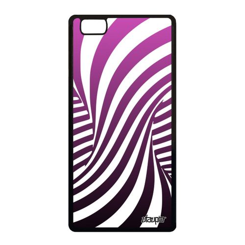 Coque Huawei P8 Lite 2015 En Silicone Illusion D'optique Graphique De Protection Dégradé Smartphone Case Motif Tornade Rose 3d Effet