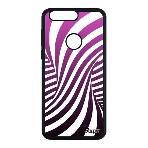Coque Silicone Illusion D'optique Honor 8 Magique Dégradé Telephone Bumper Graphique Antichoc 4g Tornade Etui Effet Caoutchouc Rose