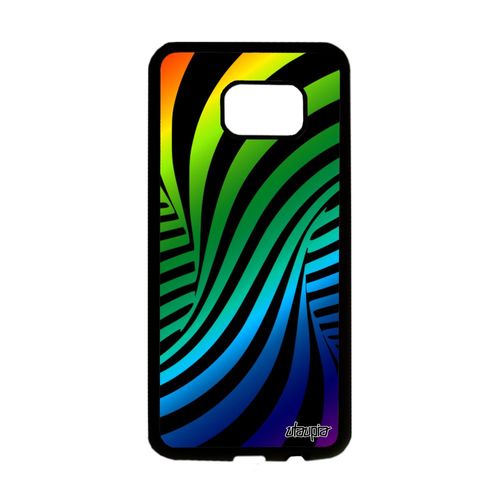 Coque Samsung Galaxy S7 Edge Silicone Illusion D'optique Personnalisé Art Visuel Mirage 3d Case Gay Pride Vert Tourbillon Unique Tpu