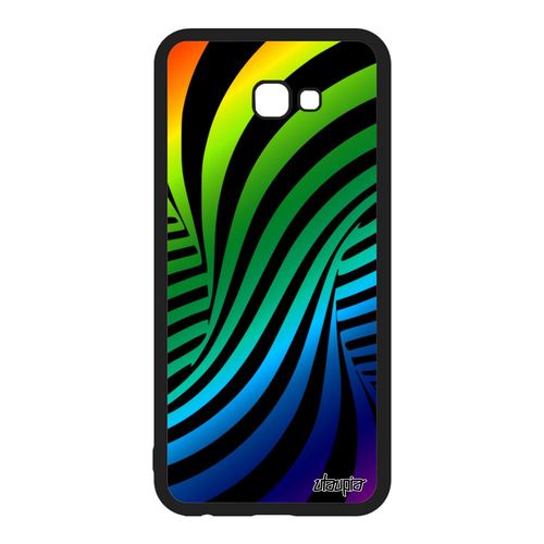 Coque Silicone Illusion D'optique Samsung Galaxy J4 Plus 2018 Effet Metal Rigide Art Visuel 3d Housse Mirage Original Vert Gay Pride