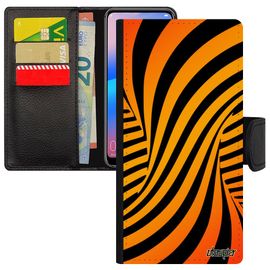 Coque Illusion D'optique Honor 8a Cuir Portefeuille Porte Cartes Magie Moderne Effet Antichoc Graphique Telephone Bumper 3d Orange