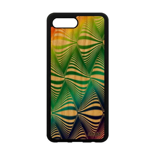 Coque Bois Silicone De Protection Honor 10 Et Illusion D'optique Effet Magique Gay Pride Vert Triangle Graphique Unique Arc En Ciel