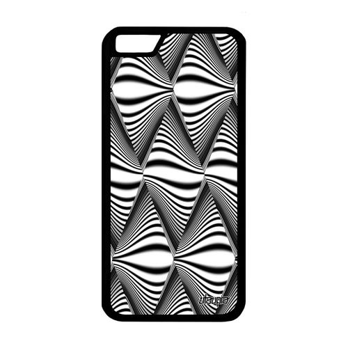 Coque Pour Iphone 6 6s Silicone Illusion D'optique Triangle Smartphone Housse Noir Losange Effet 32 Go Metal Noir Et Blanc De