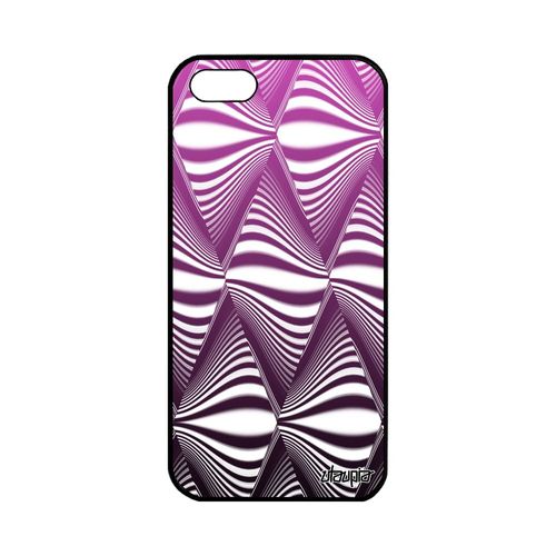 Coque Illusion D'optique Iphone 5 5s Se En Silicone Design Case Magique 16 Go Graphique Etui Rose Triangle Effet Dégradé Cover Apple