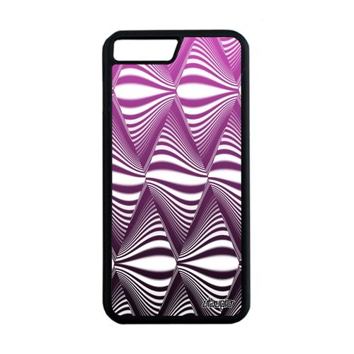 Coque Iphone 8 Plus Silicone Illusion D'optique Pas Cher Magique Iphone 8+ Design Dégradé Metal Effet Graphique Rose Losange