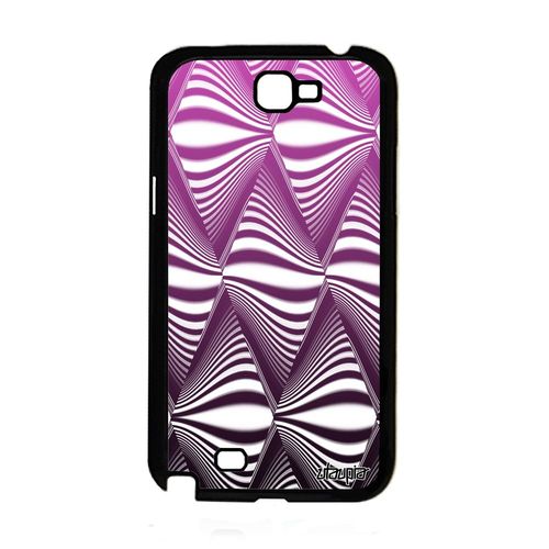Coque Pour Samsung Galaxy Note 2 Silicone Illusion D'optique Portable Design Effet Losange Rose Graphique Dégradé 4g Made In France