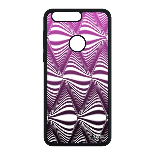 Coque Silicone Honor 8 Illusion D'optique Bumper Case Magique Vague Graphique Rose Effet Triangle Design Mobile Dégradé Losange De