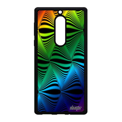 Coque Silicone Illusion D'optique Nokia 5 Losange Vert Mirage Multicolore Art Visuel Gay Pride Telephone Personnalisé Motif Vague De