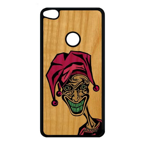 Coque Silicone Joker Huawei P8/P9 Lite 2017 Vrai Bois Rose Portable Souple Telephone Bd Horreur Drole Cartoon Antichoc Rigide Humour