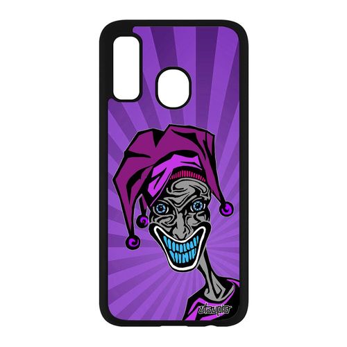Coque Silicone Samsung Galaxy A40 Joker Visage Violet Clown Antichoc Telephone Mobile Motif De Protection Bande Dessinée Super Heros