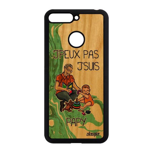 Coque Silicone Pour Honor 7a Bois J'peux Pas J'suis Papy Vert Humour Papi Portable Unique Bebe De Protection Jpeux Mobile Drole Je