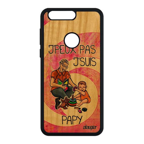 Coque Pour Honor 8 En Bois Silicone J'peux Pas J'suis Papy Bande Dessinée Jpeux Cover Texte Drole Papi Grand Pere Caoutchouc Je Rose