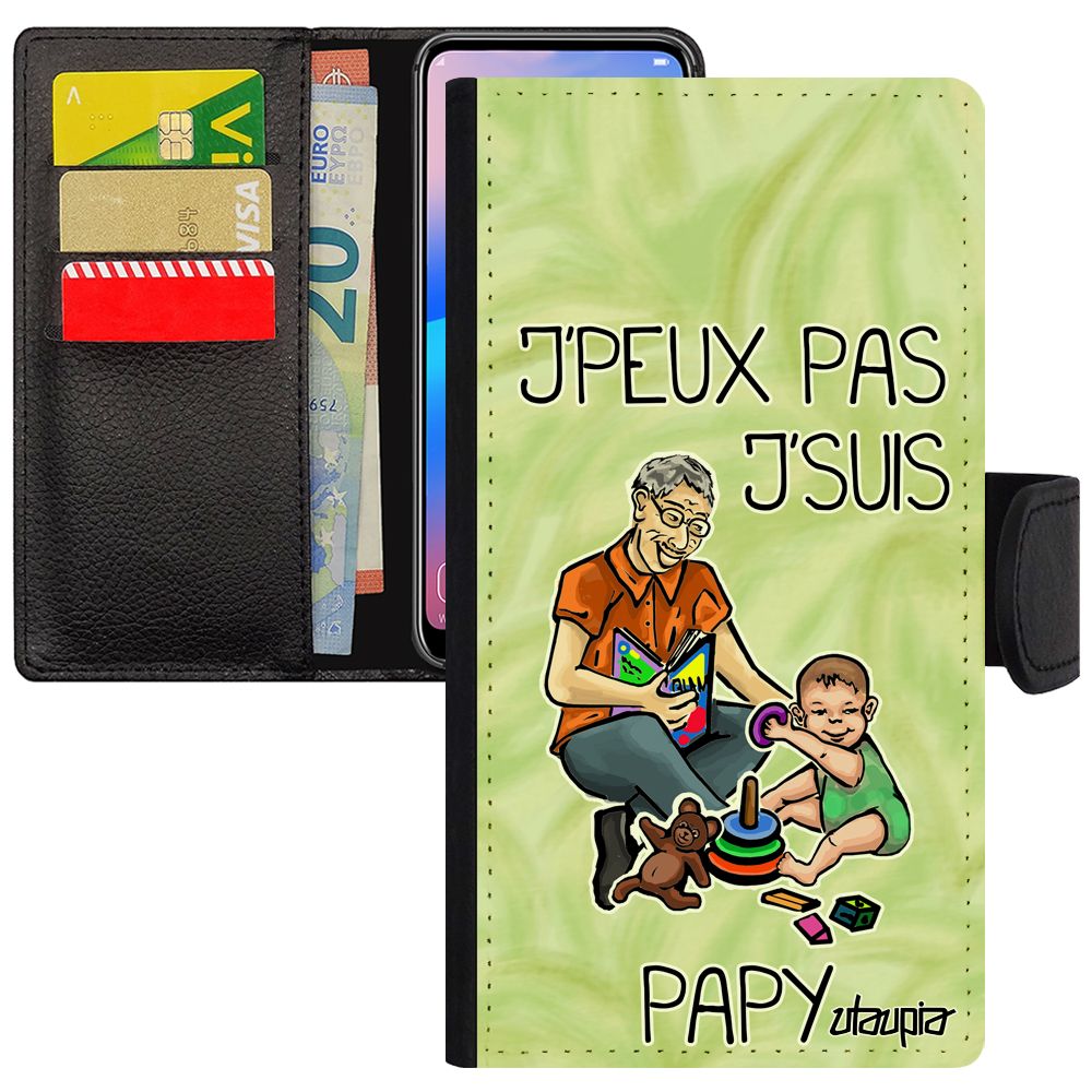 Coque J'peux Pas J'suis Papy Pour Iphone 5 5s Se Simili Cuir À Rabat Portefeuille Porte Cartes Jpeux Mobile Drole Etui Vert Je Apple