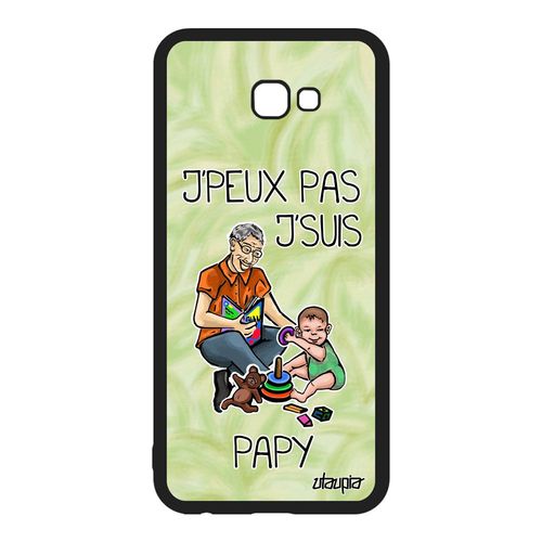 Coque Samsung Galaxy J4 Plus 2018 Silicone J'peux Pas J'suis Papy Texte Housse Comique Papi Drole Je Mobile Cover Caoutchouc Bd Vert
