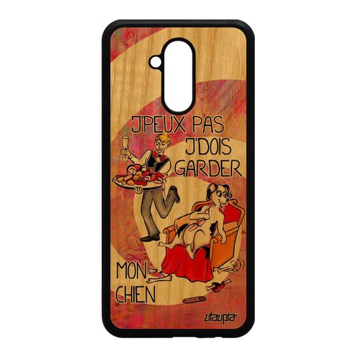 Coque Huawei Mate 20 Lite Bois Silicone J'peux Pas J'dois Garder Mon Chien Humour Chiot Humoristique Case Etui Animaux Rose Cartoon
