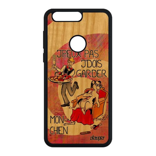 Coque Silicone Pour Honor 8 En Bois J'peux Pas J'dois Garder Mon Chien Rose Telephone Humoristique Drole Solide Humour Chiot Animaux