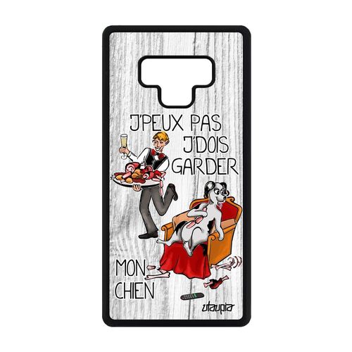 Coque Samsung Galaxy Note 9 Silicone J'peux Pas J'dois Garder Mon Chien Humour Motif Gris Animaux Jpeux Tpu Texte Chiot Drole Je De