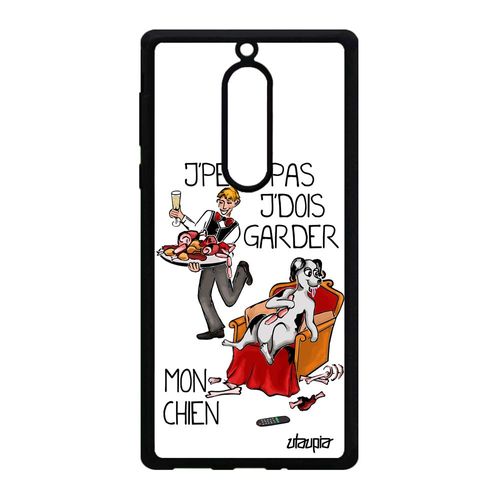 Coque Pour Nokia 5 Silicone J'peux Pas J'dois Garder Mon Chien Blanc Cartoon Humour Humoristique Bande Dessinée Chiot Telephone Je