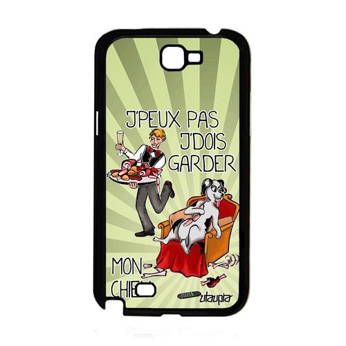Coque En Silicone J'peux Pas J'dois Garder Mon Chien Galaxy Note 2 Pas Cher Chiot Bd Texte Drole Humour Jpeux Telephone Vert Samsung