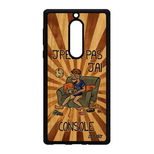 Coque Pour Nokia 5 En Bois Silicone J'peux Pas J'ai Console De Protection Drole Case Texte Comique Marron 4g Humour Jpeux Dessin Je
